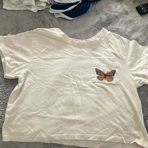 cute crop butterfly shirt